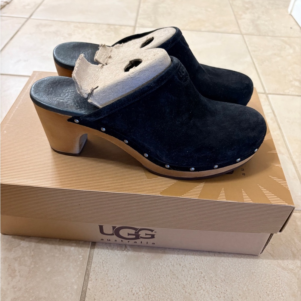 UGG Women's Black Suede clogs